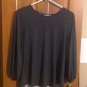 Black and white M blouse.
